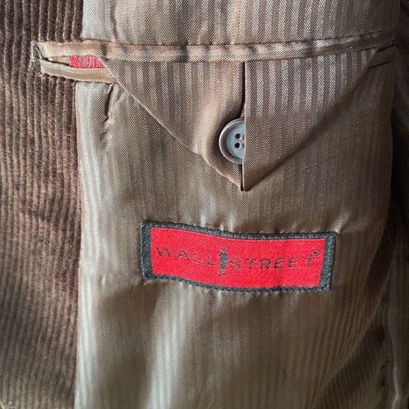 New Wall Street Men's Blazer/Jacket Sz 46R,Brown Cotton Polyester - Picture 6 of 6